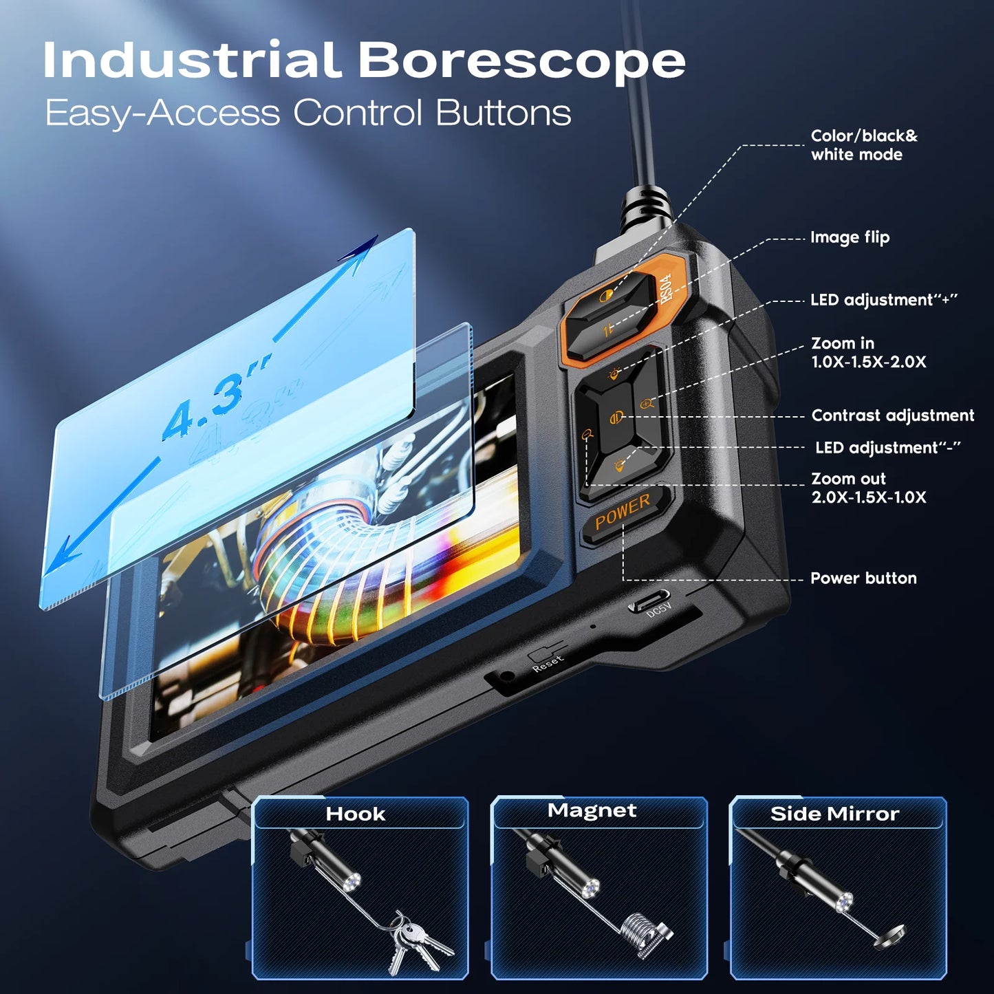 Industrial Endoscope Camera Inspection Borescope Car Sewer