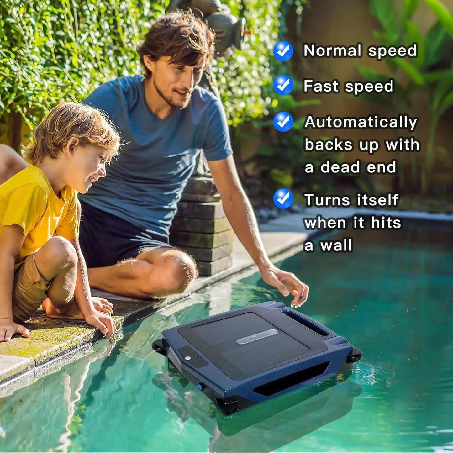 Upgraded Large Solar Pool Cleaner Robot Control