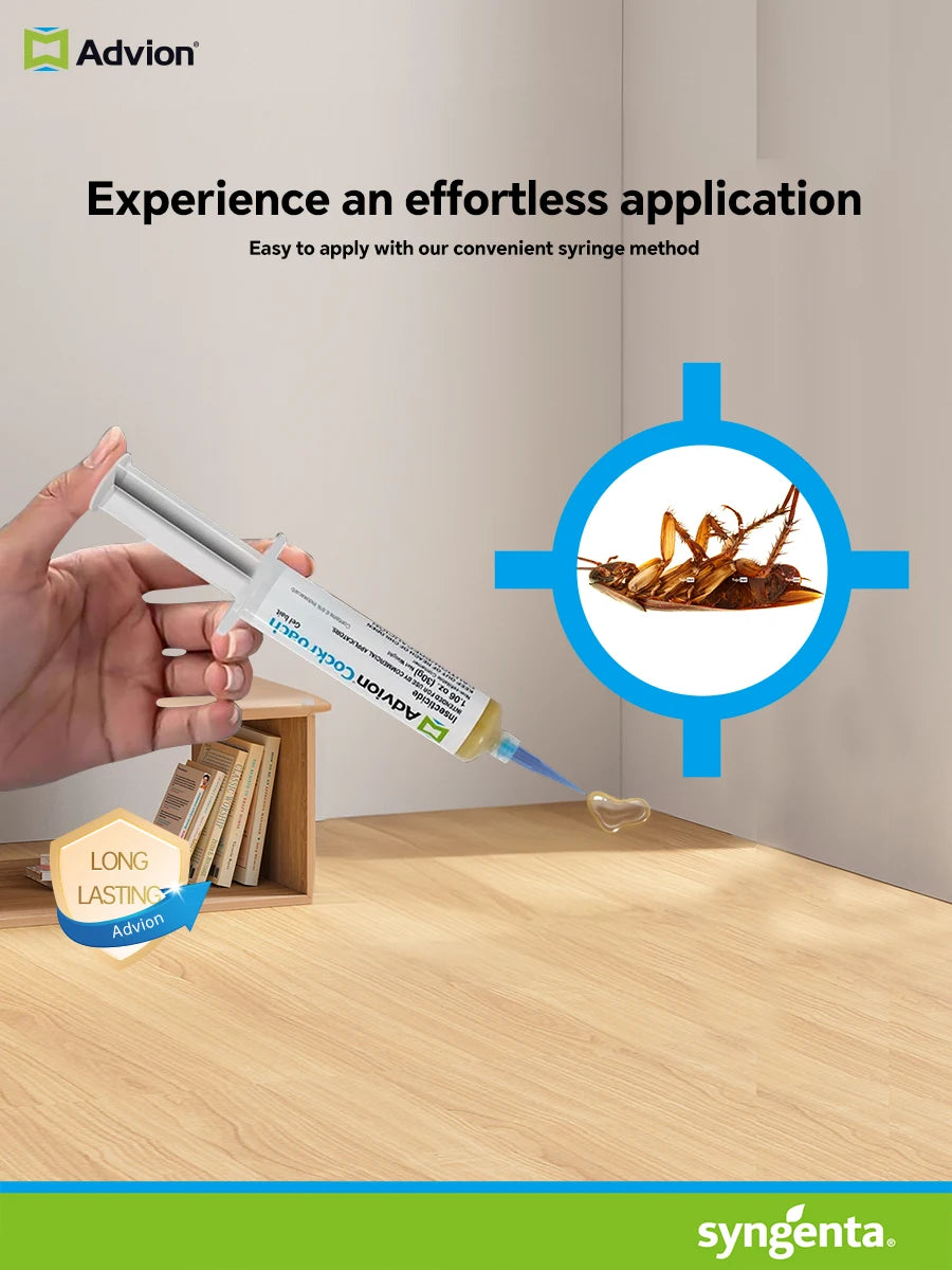 Cockroach Gel Bait, Plunger Indoor Outdoor Use,