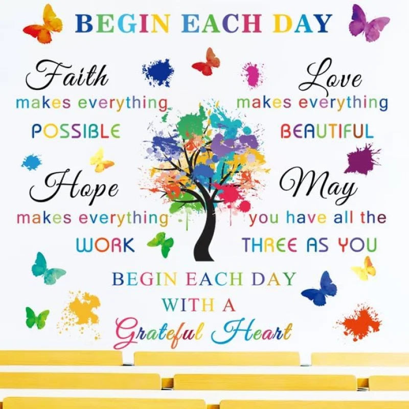 Peel Stick Colorful Inspirational Quotes, Faith Hope