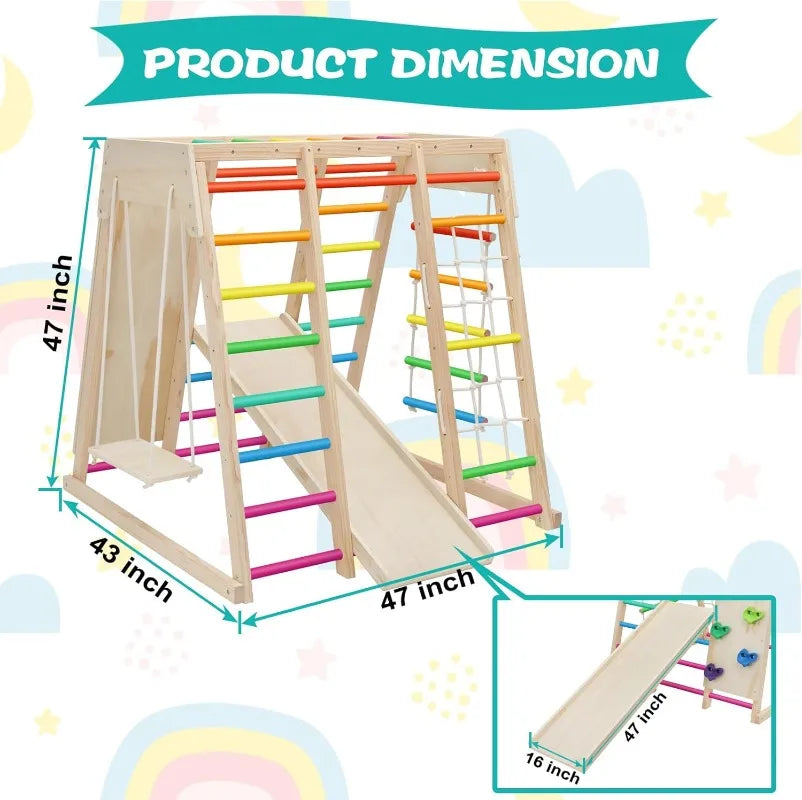 Indoor Playground Jungle Gym Climber Slide, Wall