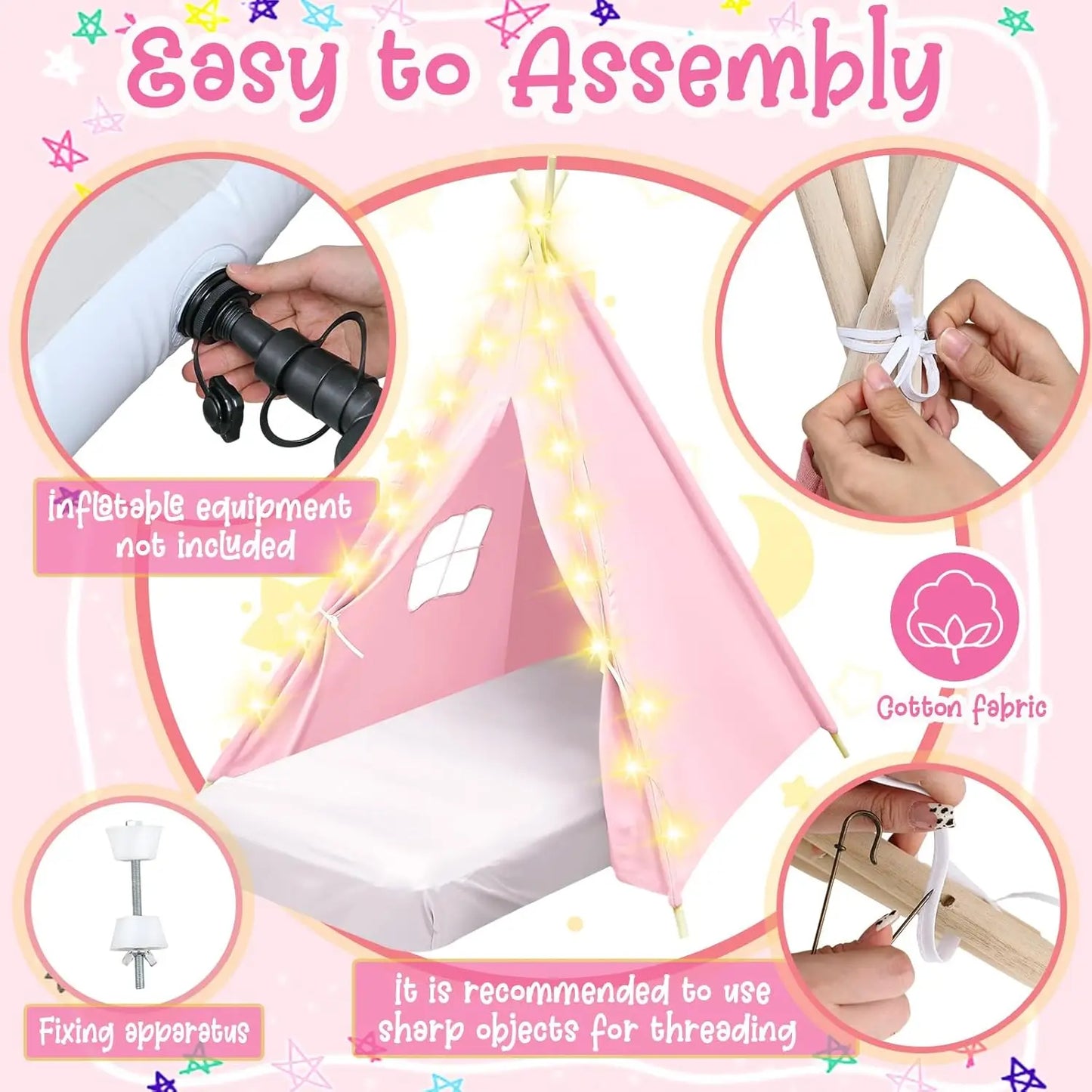 6 Pack Sleepovers Teepee Bulk Mattress Sheet