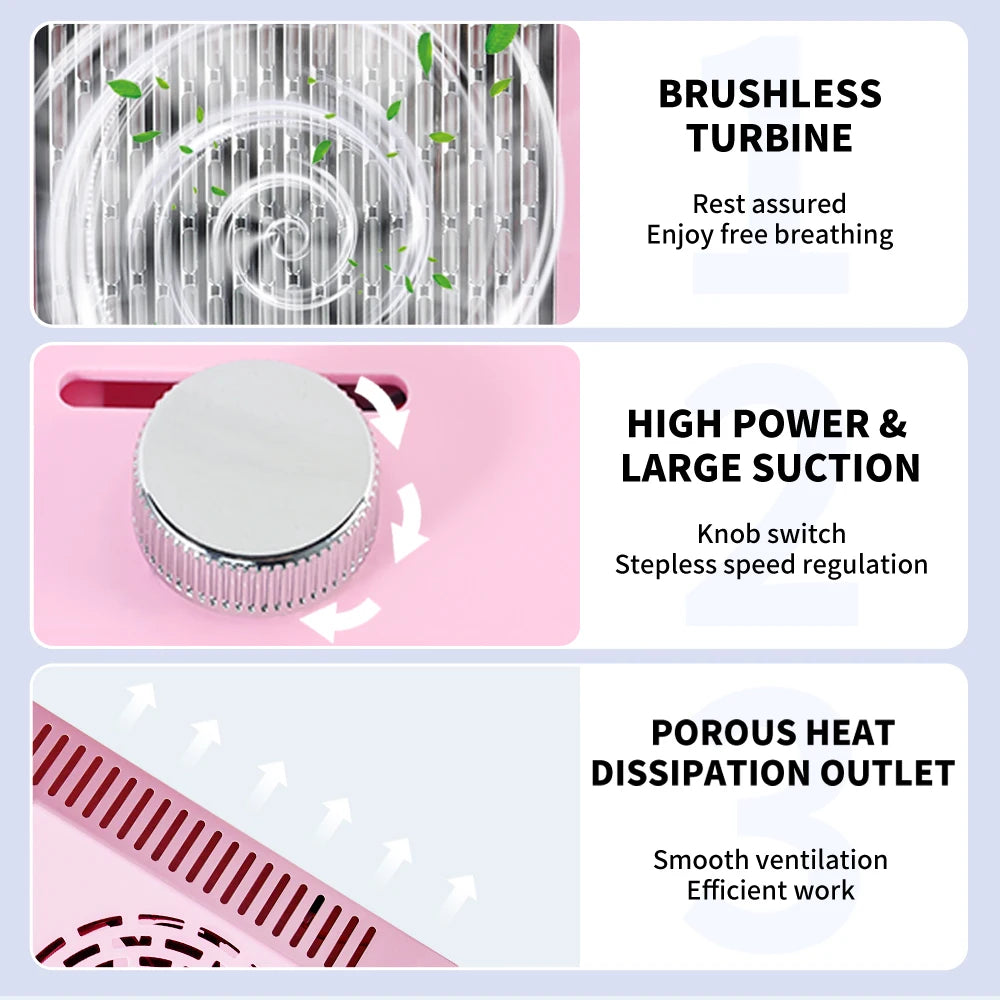 Nail Dust Compact Vacuum Reusable Filter Manicure