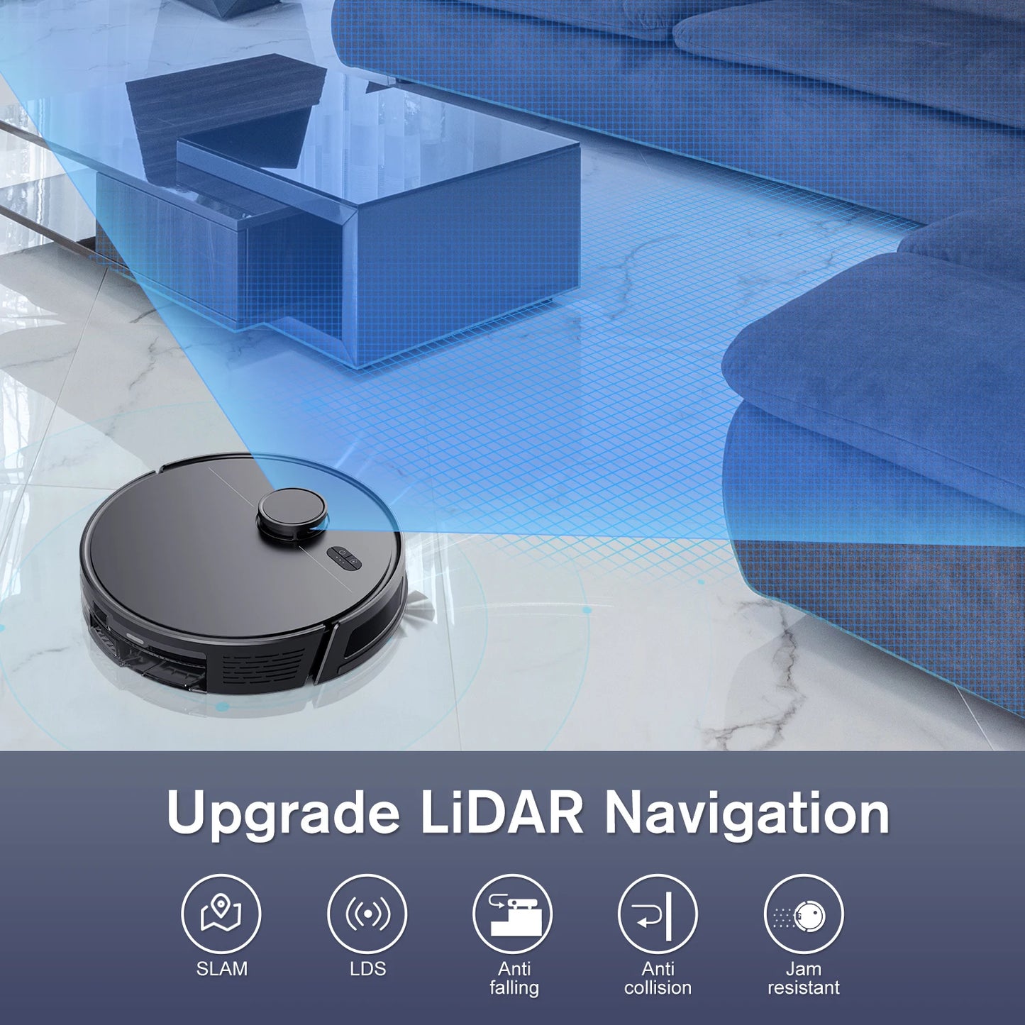 Robot Vacuum Cleaner, LiDAR Navigation, Virtual Barrier