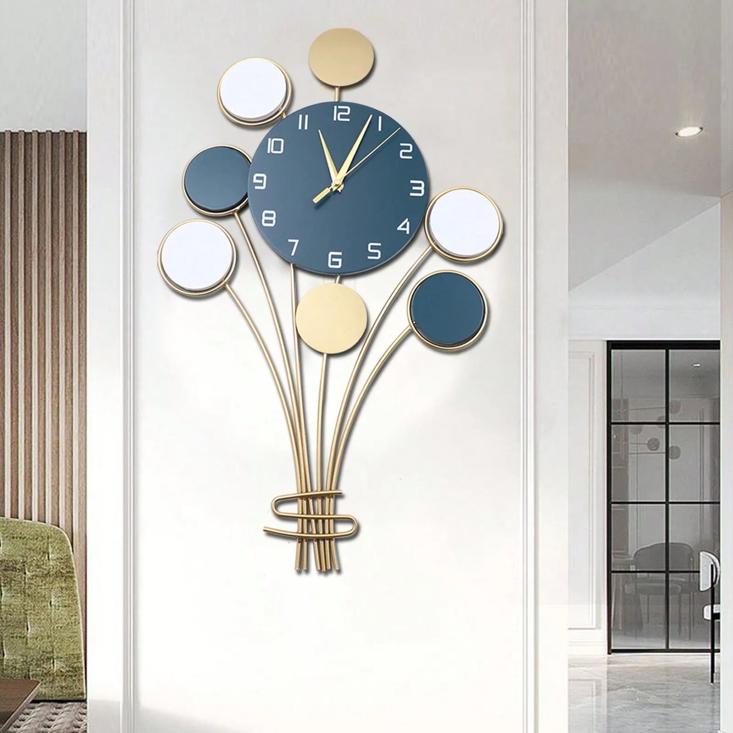 Large Wall Clock Without Drilling Battery Silent,