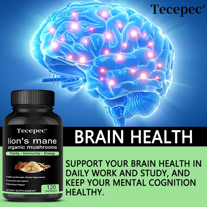 Mushrooms Supplements - Strength, Memory, Focus Nerve Health