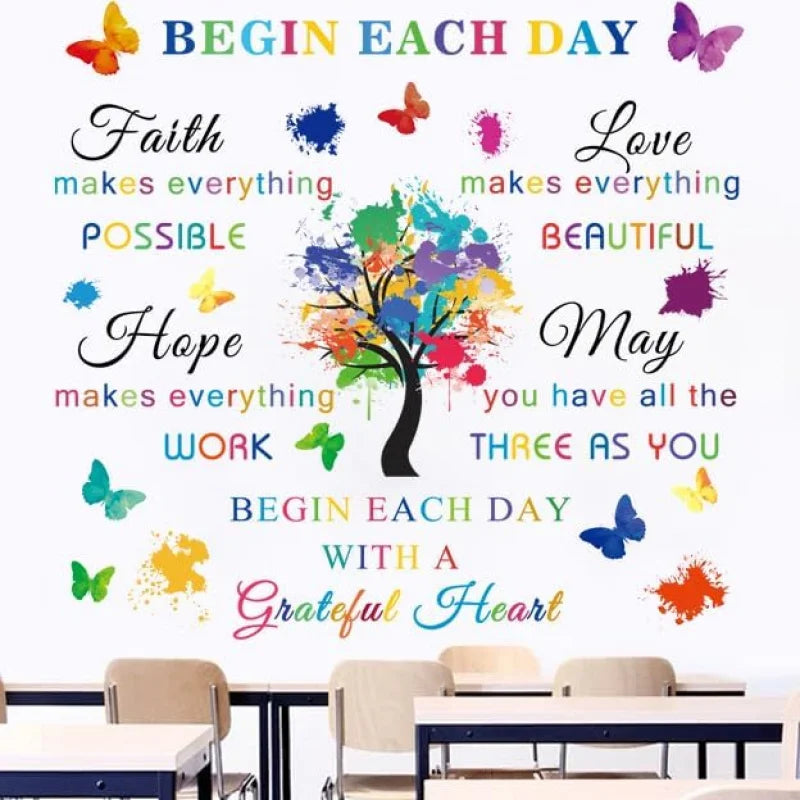 Peel Stick Colorful Inspirational Quotes, Faith Hope