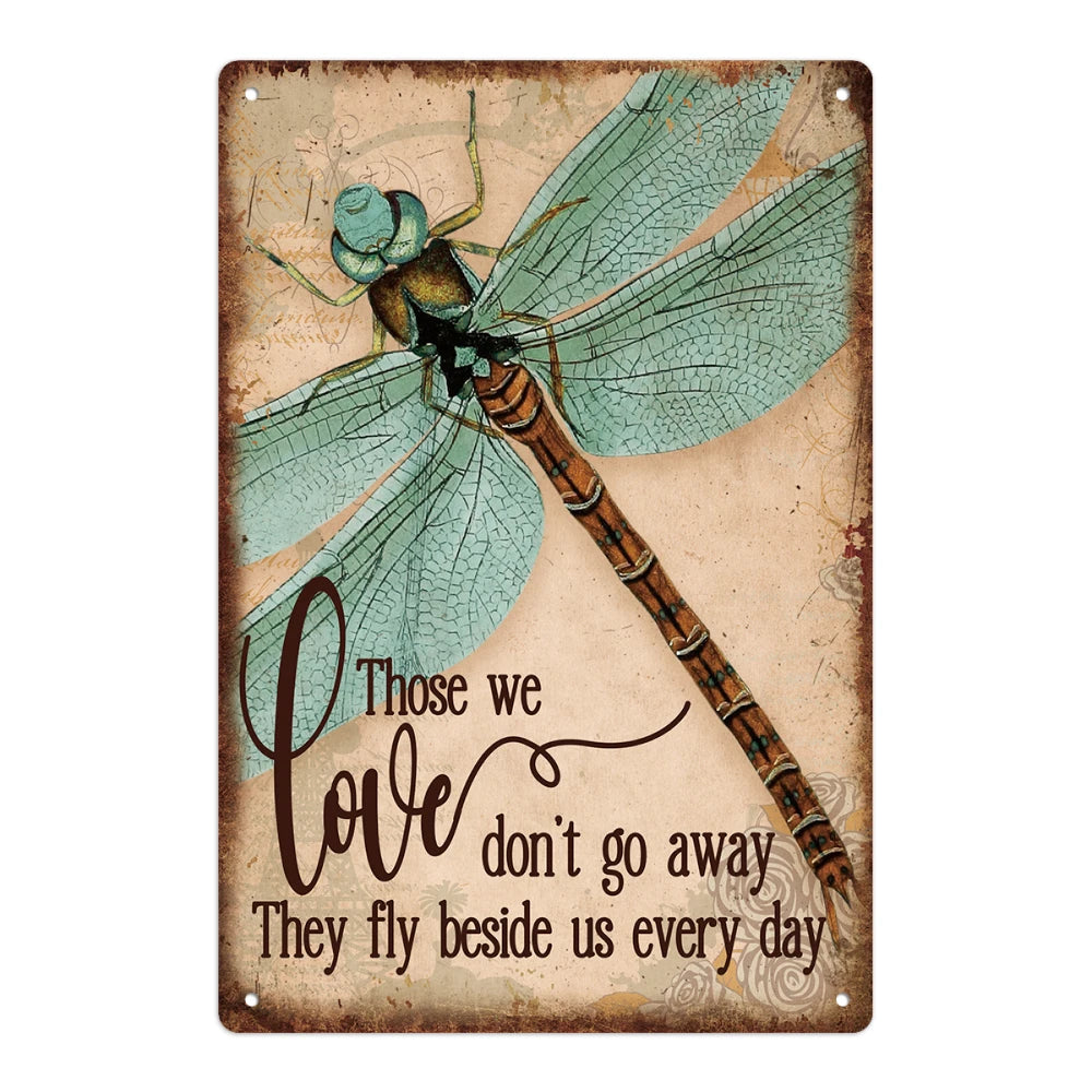 Dragonfly Metal Signs, Motivational Plaque Wall Art