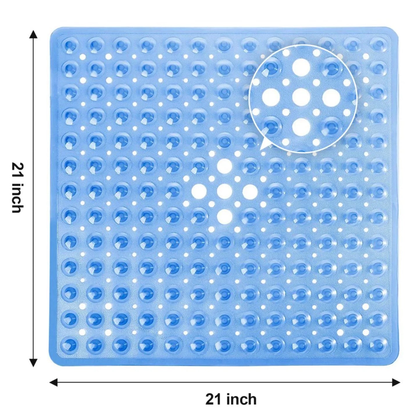 Non-Slip Shower Mat Square | Firm Grip, Drain