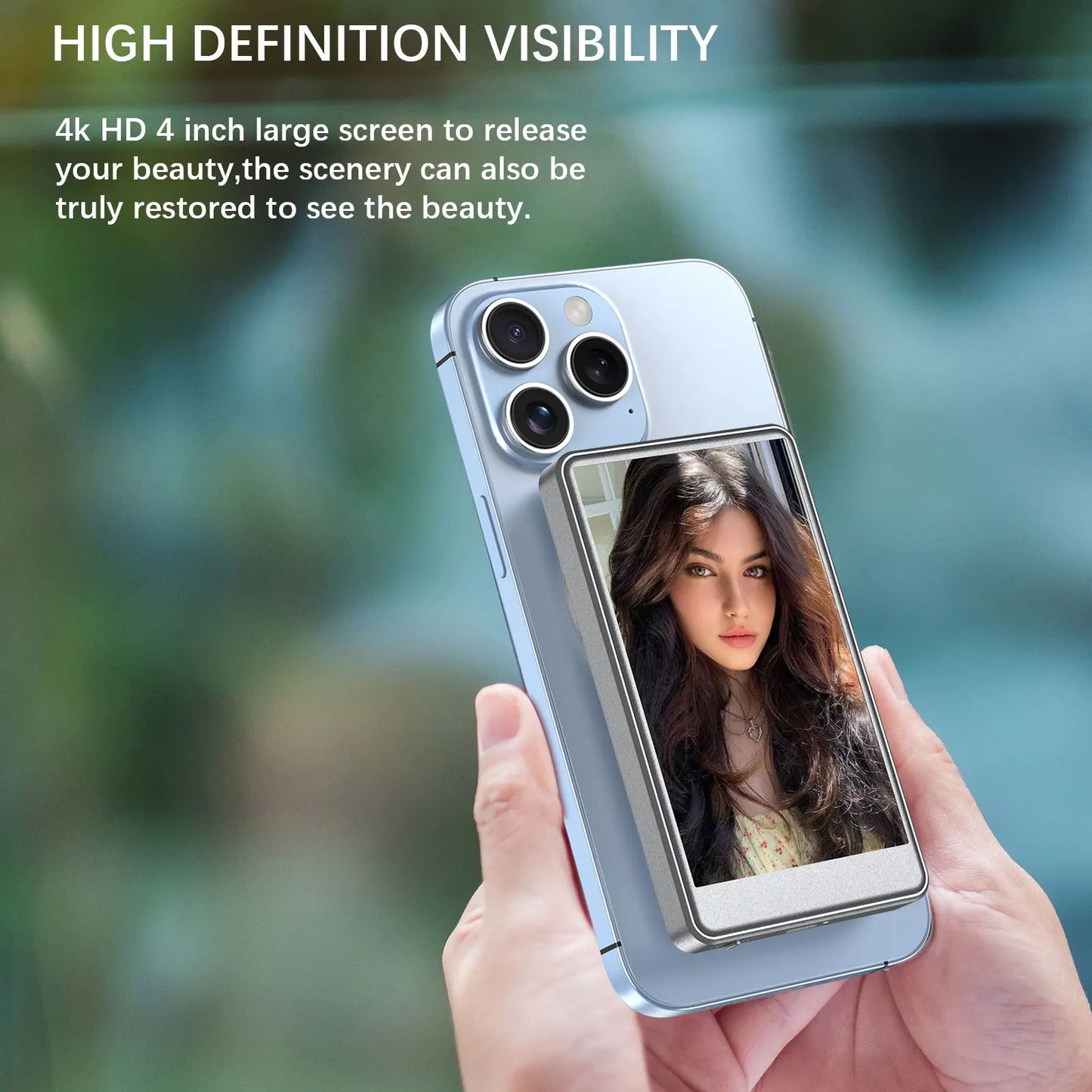 Vlog Selfie Monitor Phone, Rear Camera Wireless