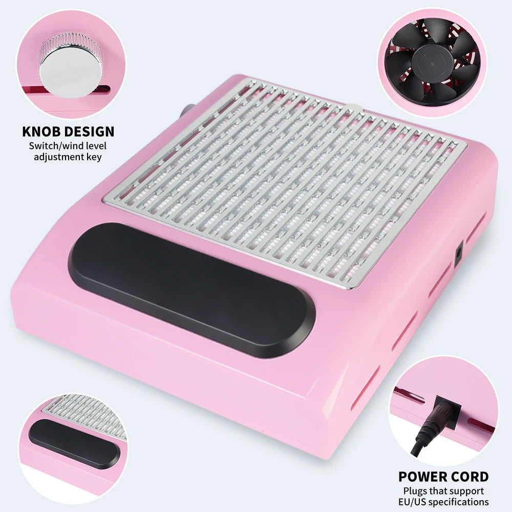Nail Dust Compact Vacuum Reusable Filter Manicure