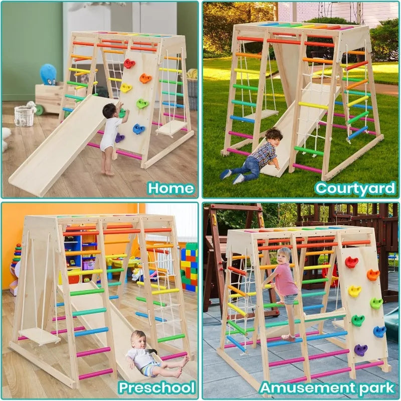 Indoor Playground Jungle Gym Climber Slide, Wall