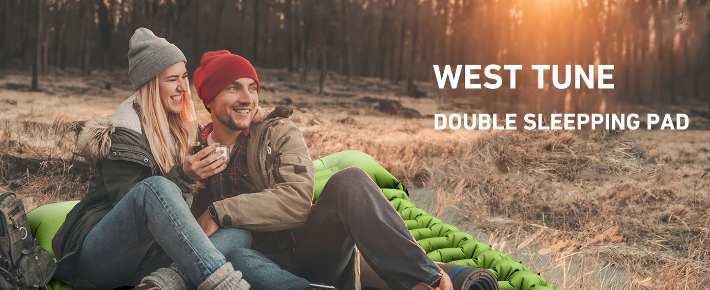 Double Sleeping Pad Inflatable Mattress Backpacking Hiking