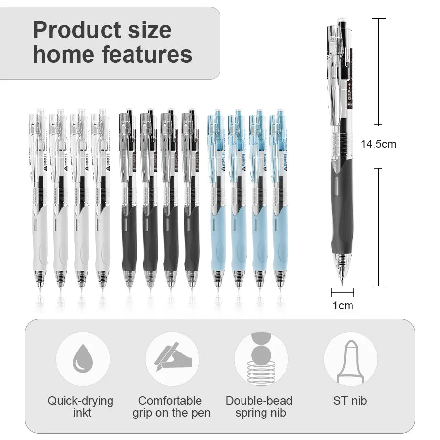 Retractable Gel Pens, Fine Tip, Quick Dry