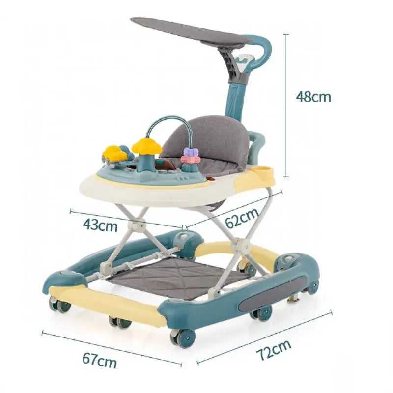 Multi-Functional Awning Anti-Rollover Baby Walker