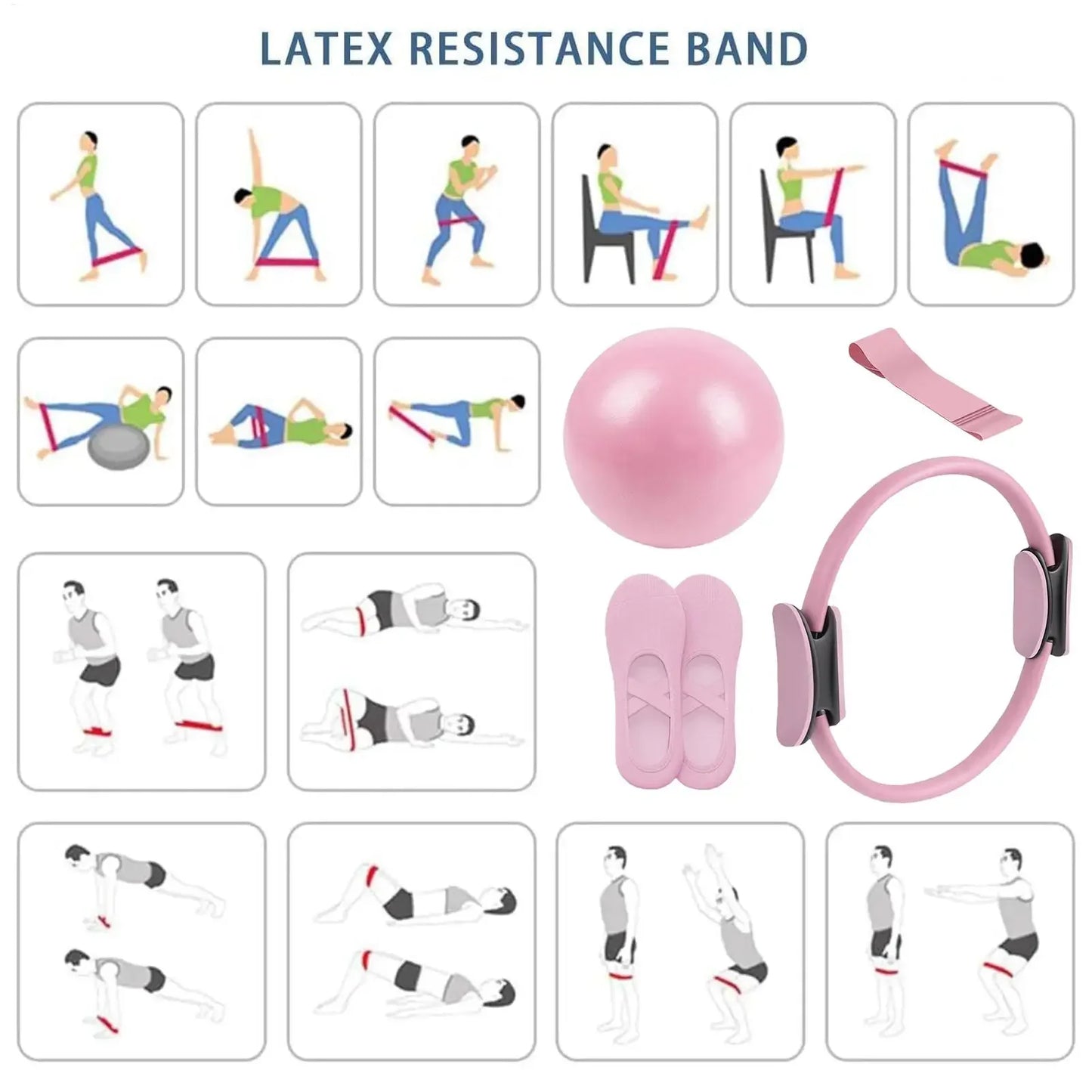 Pilates Ball Ring Set Band Pregnancy Postpartum
