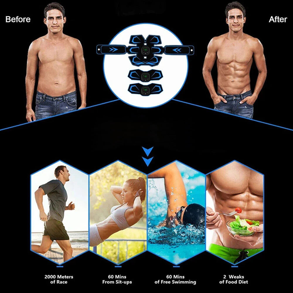 Abdominal Training LED Sport Exercise Belt Rechargeable