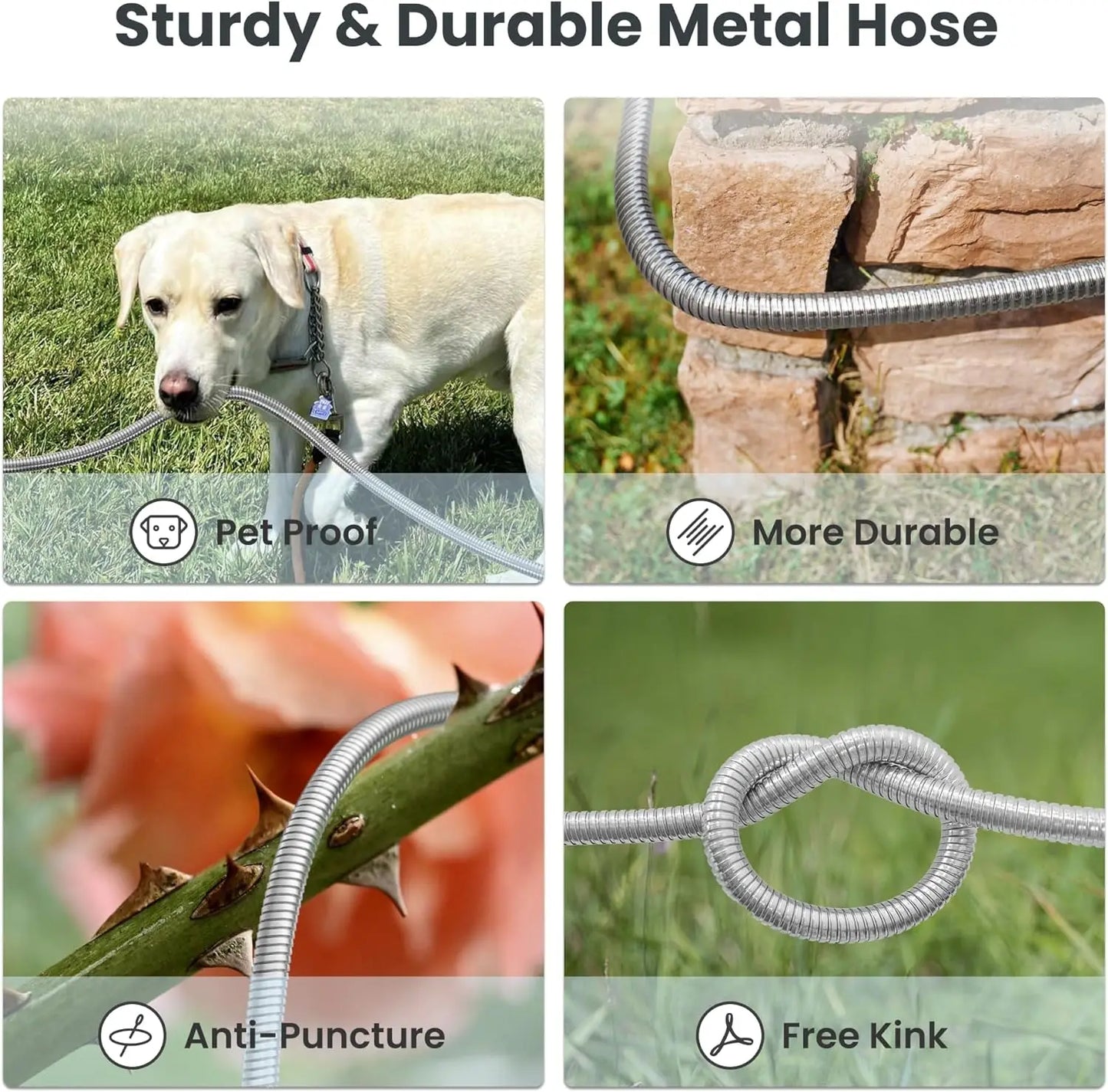 Garden Hose, Stainless Steel Metal Hose, Kink less