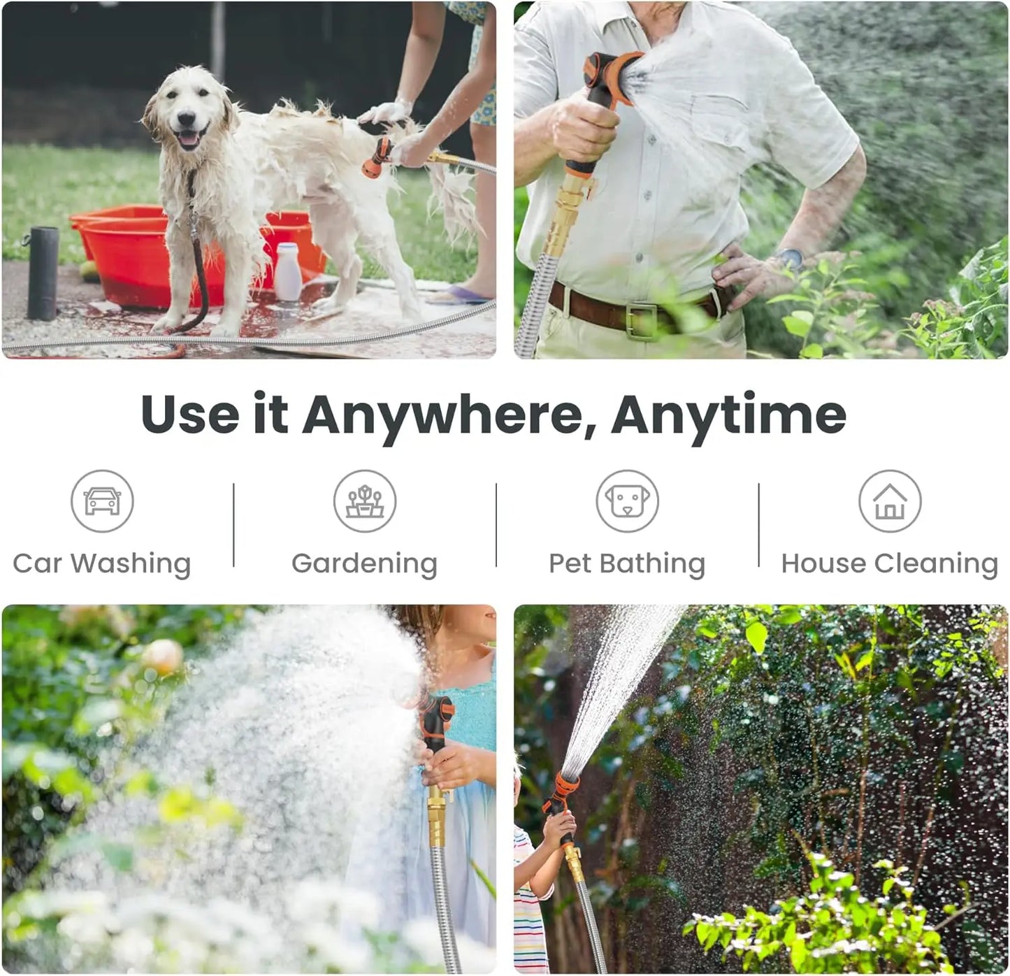 Garden Hose, Stainless Steel Metal Hose, Kink less