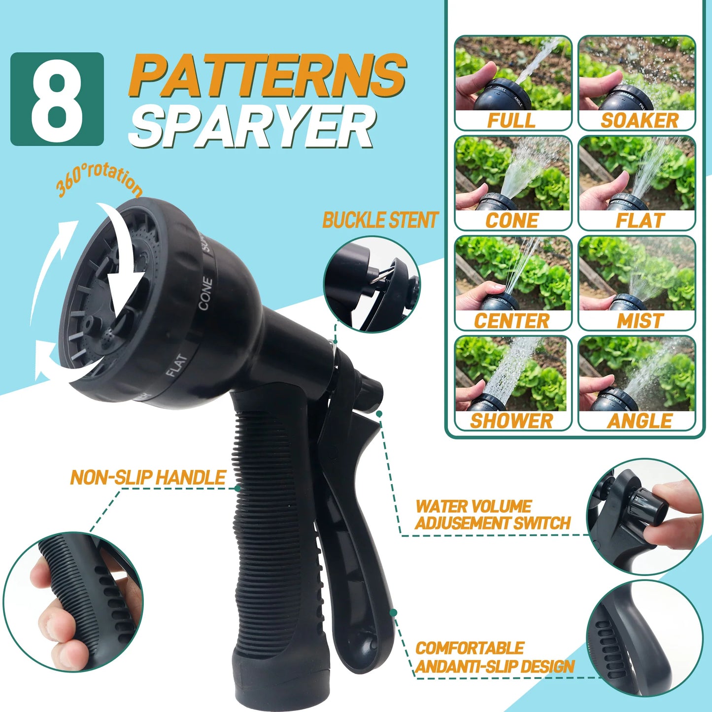 Expandable Garden Hose  Lightweight  Durable Outdoor Watering