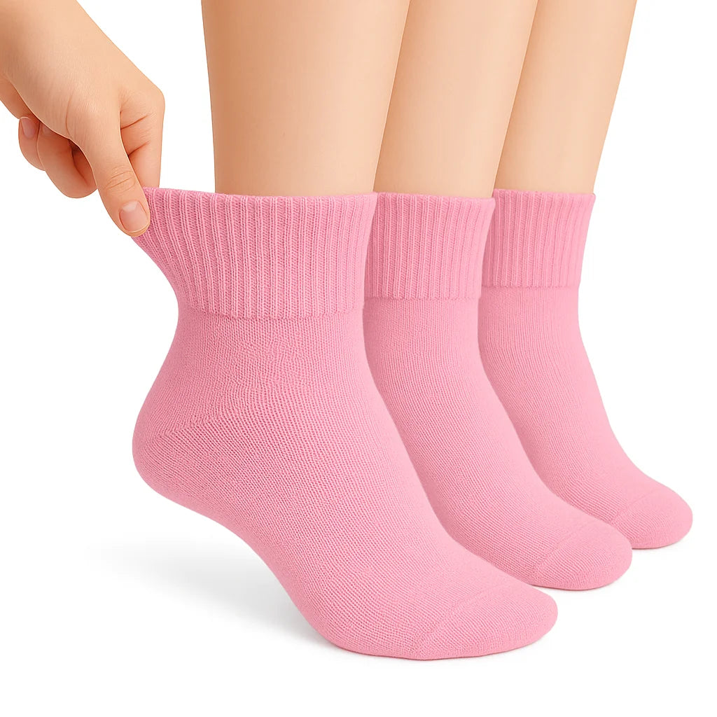 Diabetic Ankle Socks Cotton Non-binding Size 5-7