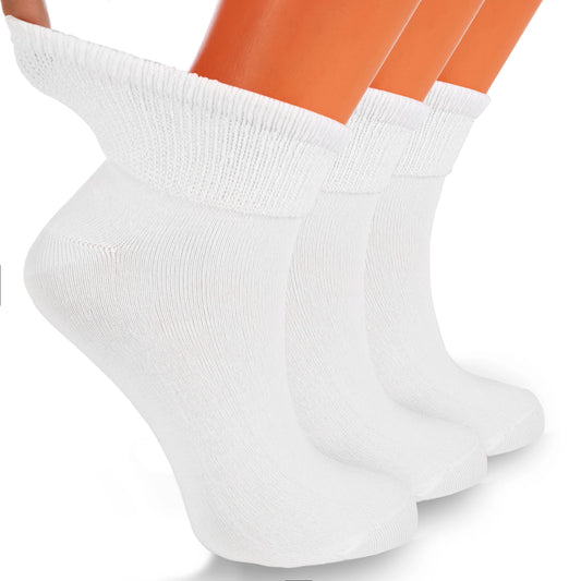 Diabetic Ankle Socks Cotton Non-binding Size 5-7