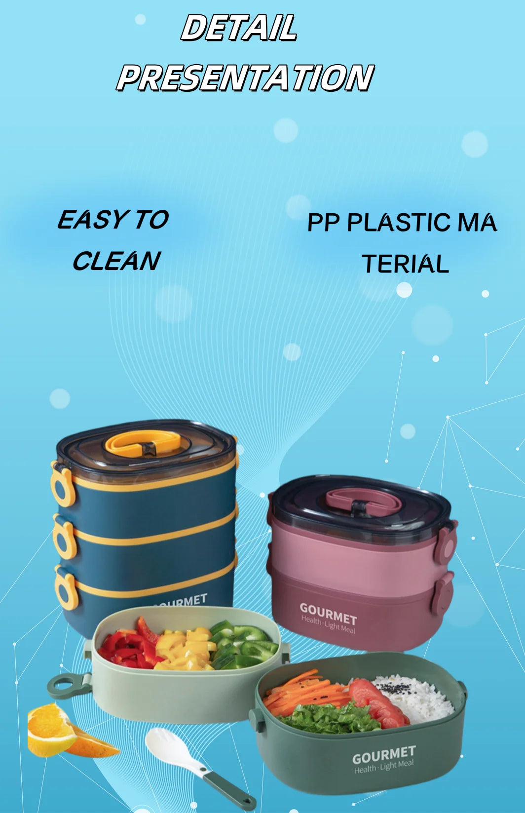 stackable leak-proof microwave safe bento box