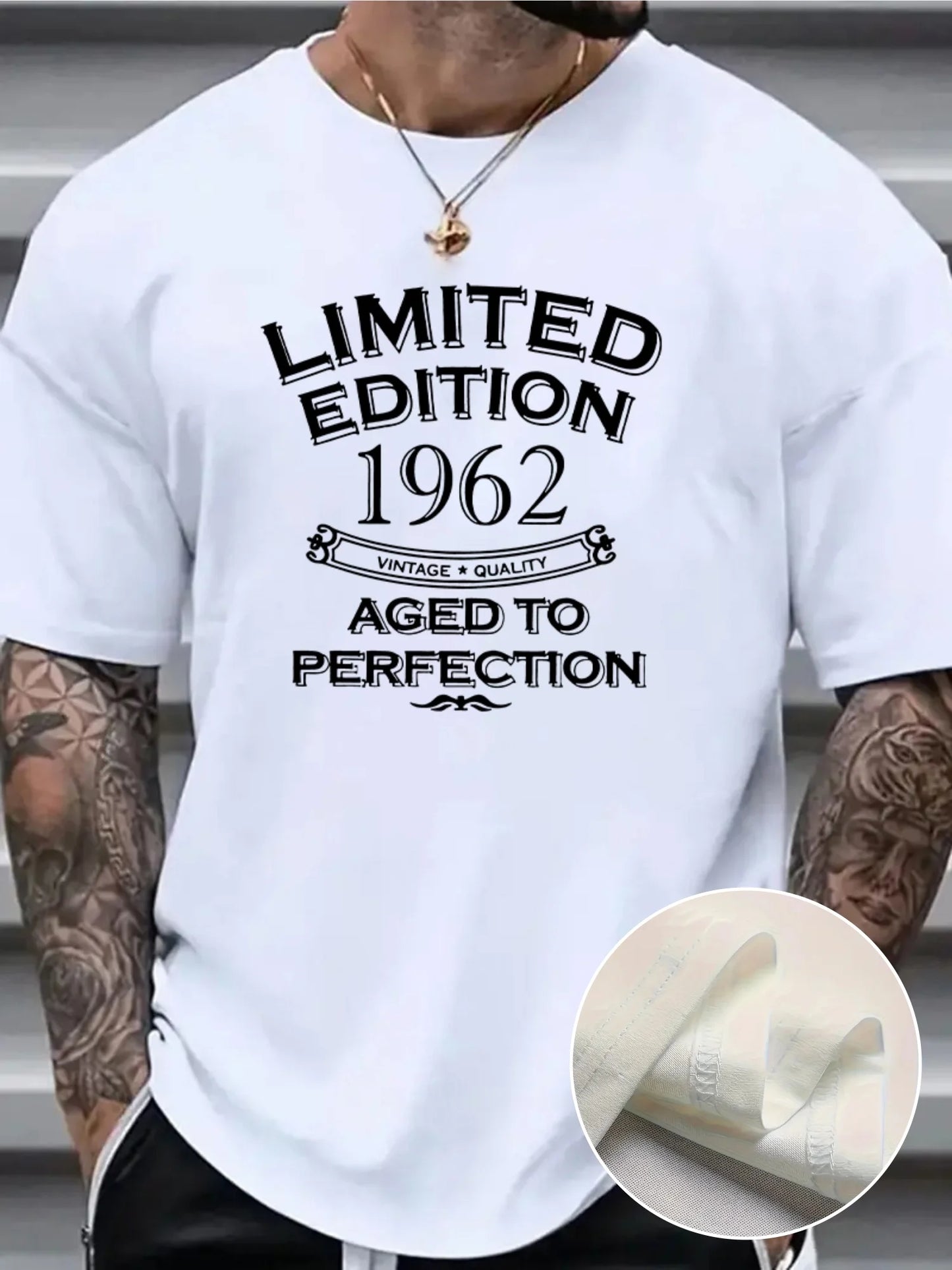 Vintage lnspired Limited Edition Olive Green Plus Size Limited Edition 1962 Vintage Inspired Mens TShirt Breathable Polyester