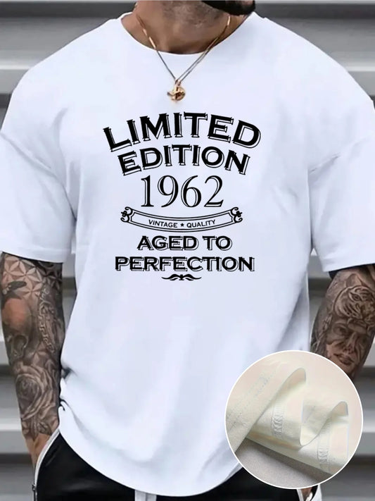 Vintage lnspired Limited Edition Olive Green Plus Size Limited Edition 1962 Vintage Inspired Mens TShirt Breathable Polyester