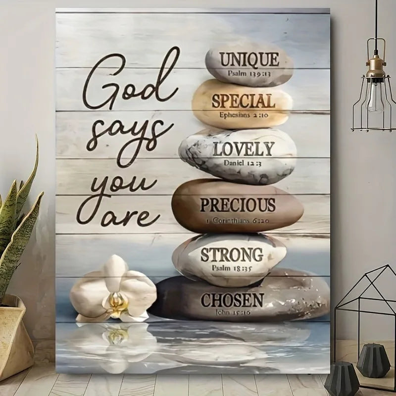 Inspirational Bible Verse Zen Stone  Religious Quotes
