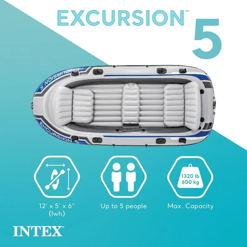 5 Person Inflatable Outdoor Fishing Raft Boat