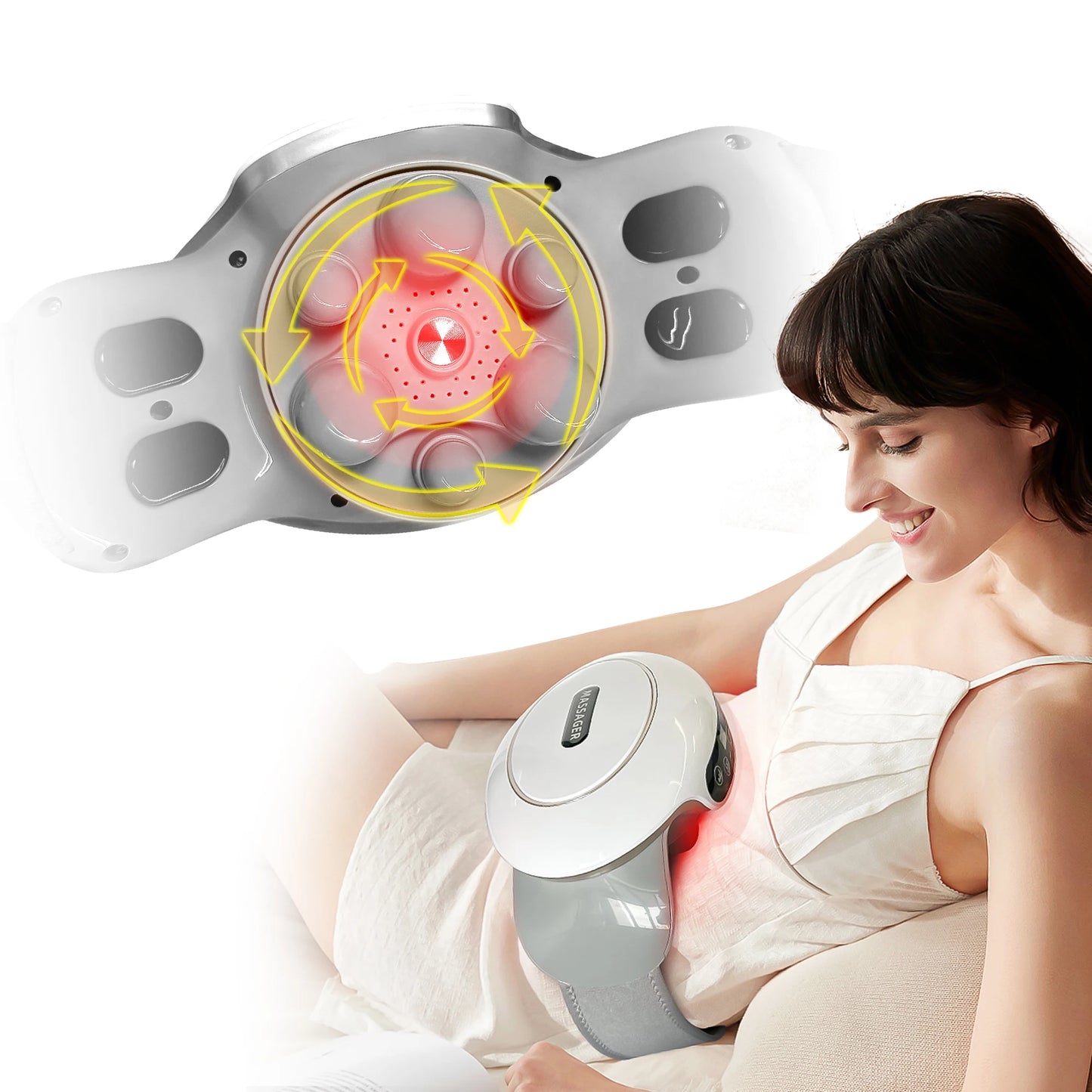 Abdominal Heat Electric Stomach Massager Kneading Belly