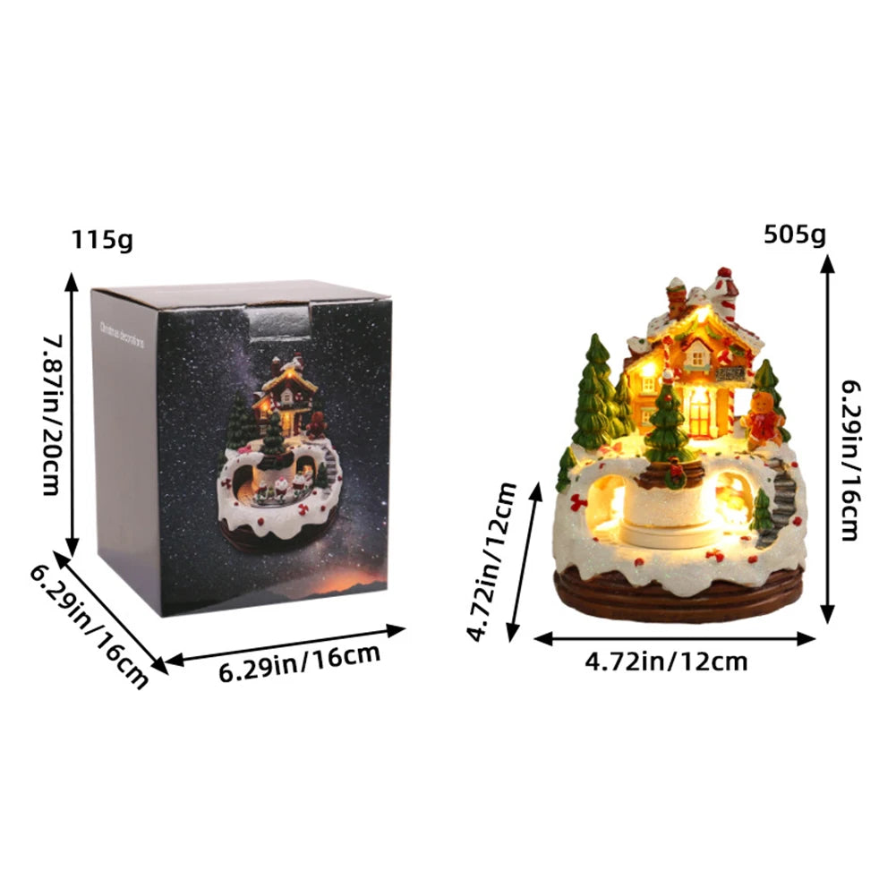 Christmas Village Music Box  Snow House Figurine