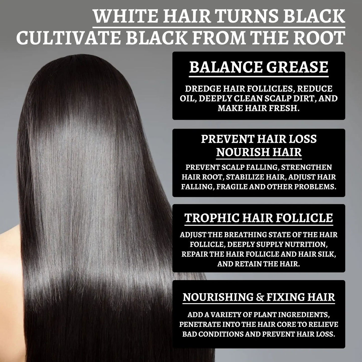 White Black  Hair Liquid Set Nourishing  Moisturizing