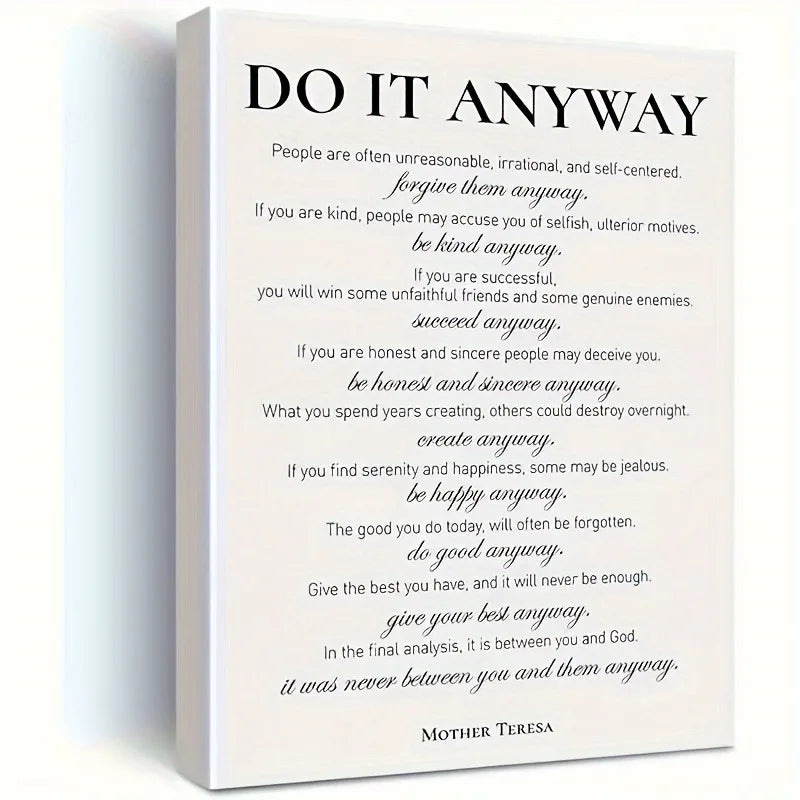 1pc wood frame  painting, wall painting motivational quotes
