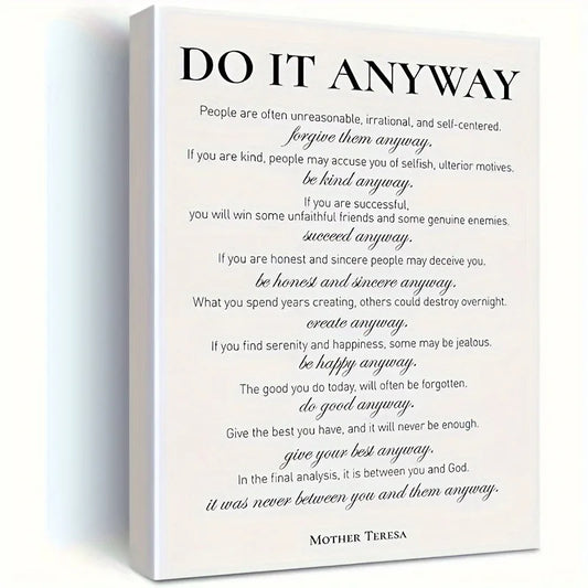 1pc wood frame  painting, wall painting motivational quotes