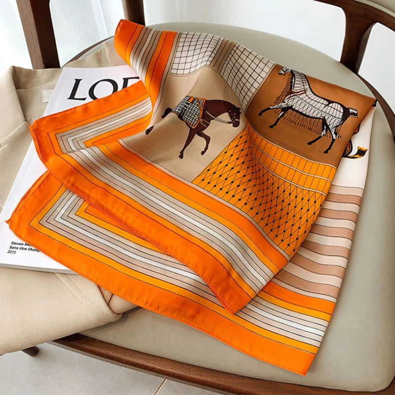 Silk Square  Shawls, Casual Scarves, Hjiab Bandana,