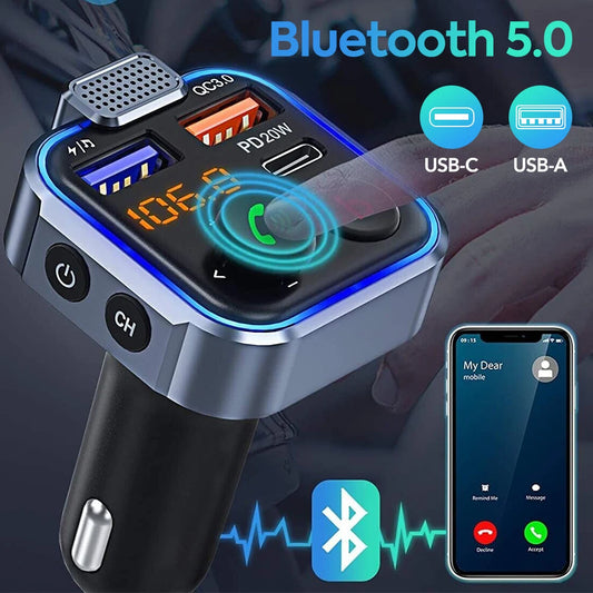 Bluetooth Adapter  Car, Wireless Transmitter, Handsfree  Music
