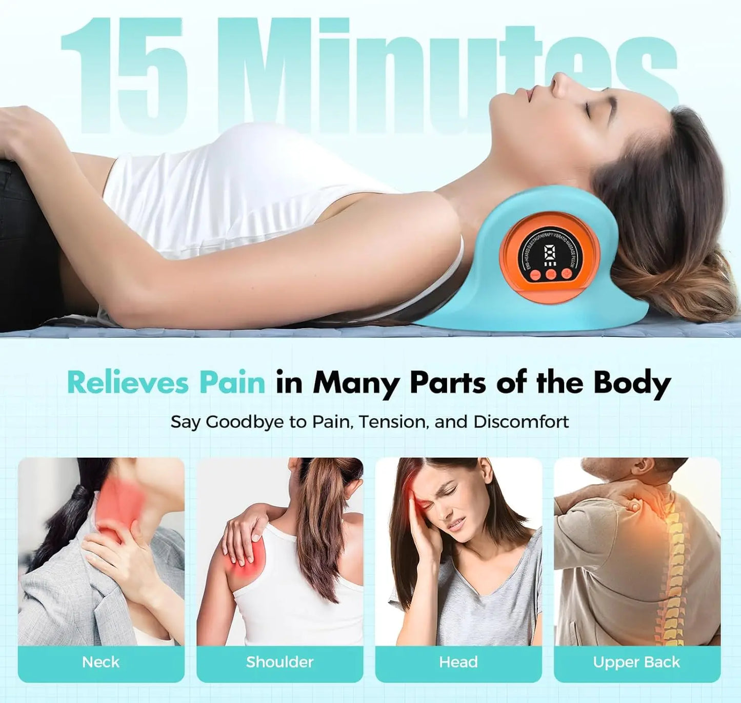 Rechargeable Portable  Neck  Back Massager Remote Control