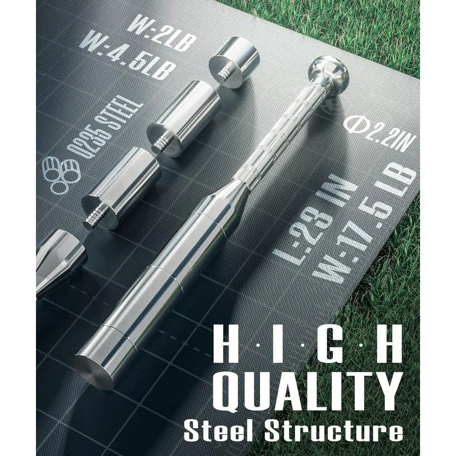 Motion Space Adjustable Macebell Clubbell for Strength Training 6 8in1 Premium Steel Indian Club for Full Body Muscles Shoulder