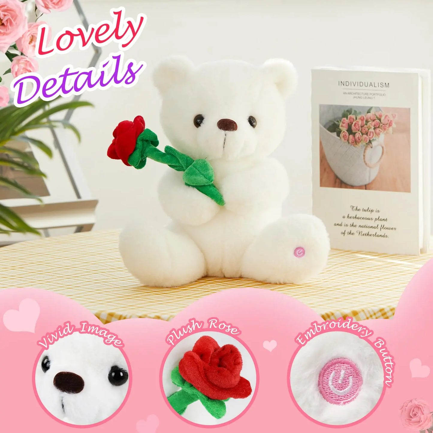 Glow White Teddy Bear  Stuffed  Toy Night