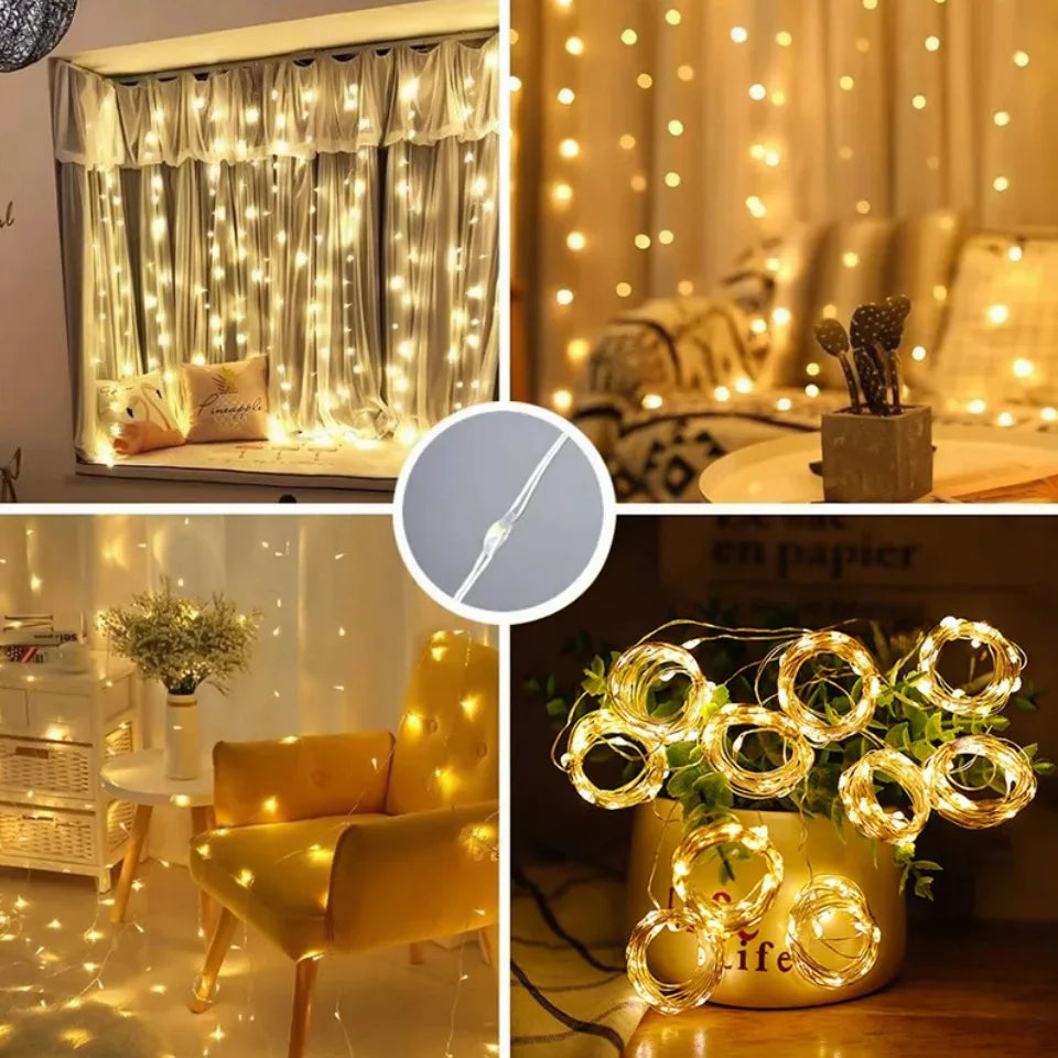 Curtain Lights , Remote Controlled Bedroom Holiday Decor