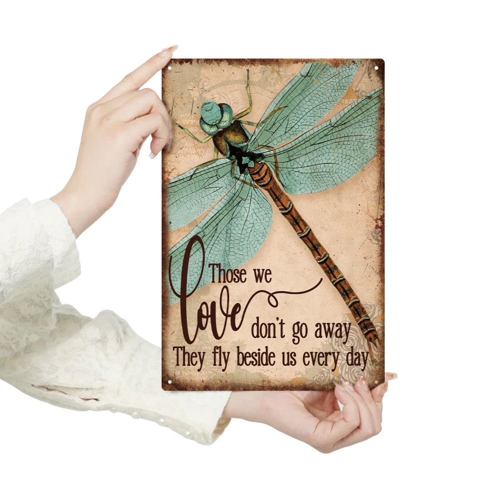 Dragonfly Metal Signs, Motivational Plaque Wall Art