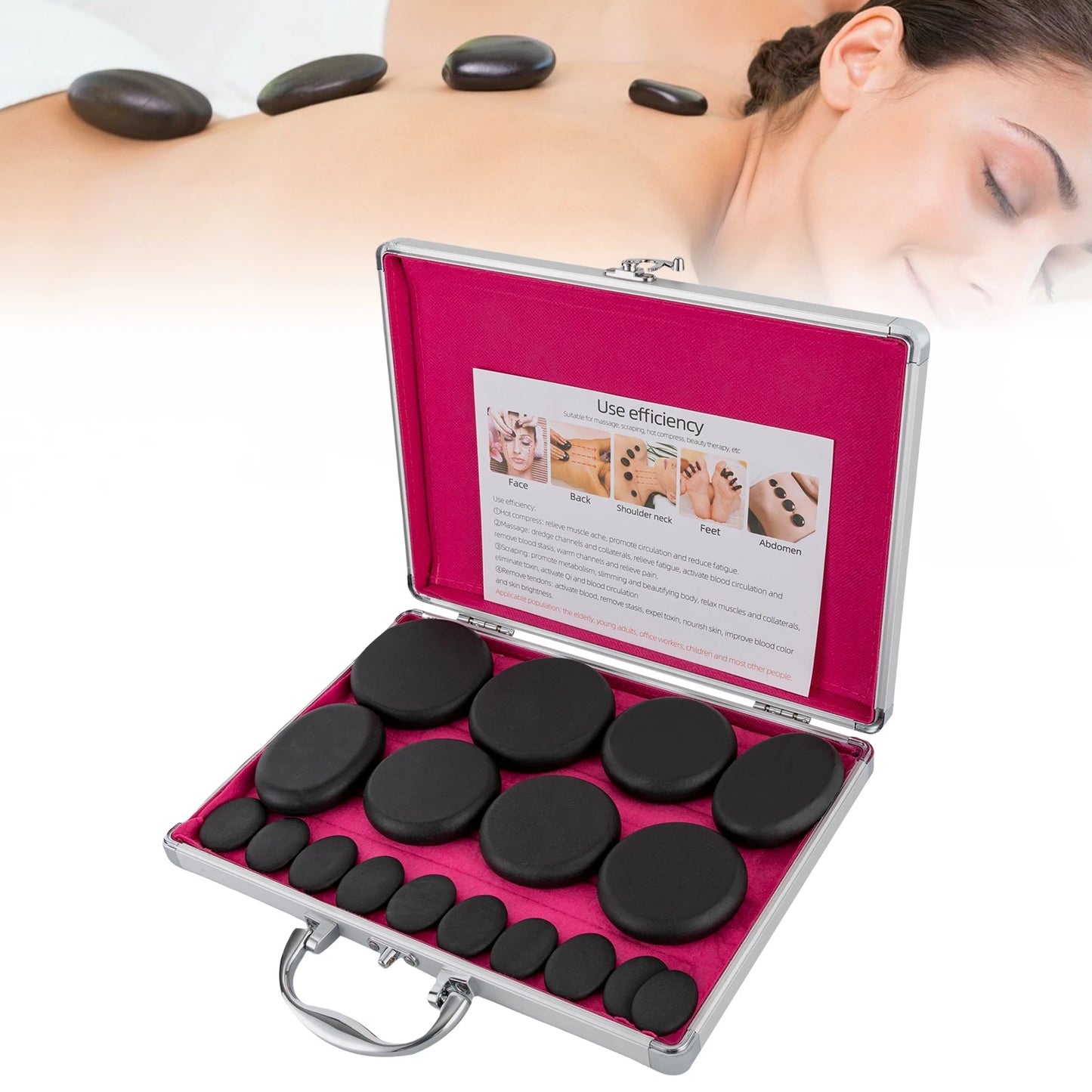 Hot Stones Massage Set  Portable Healing Relief