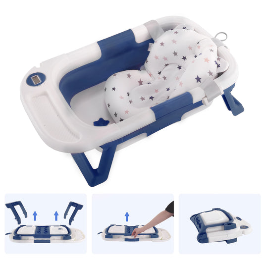 Baby Bath Tub  Soft Cushion  Thermometer , Portable
