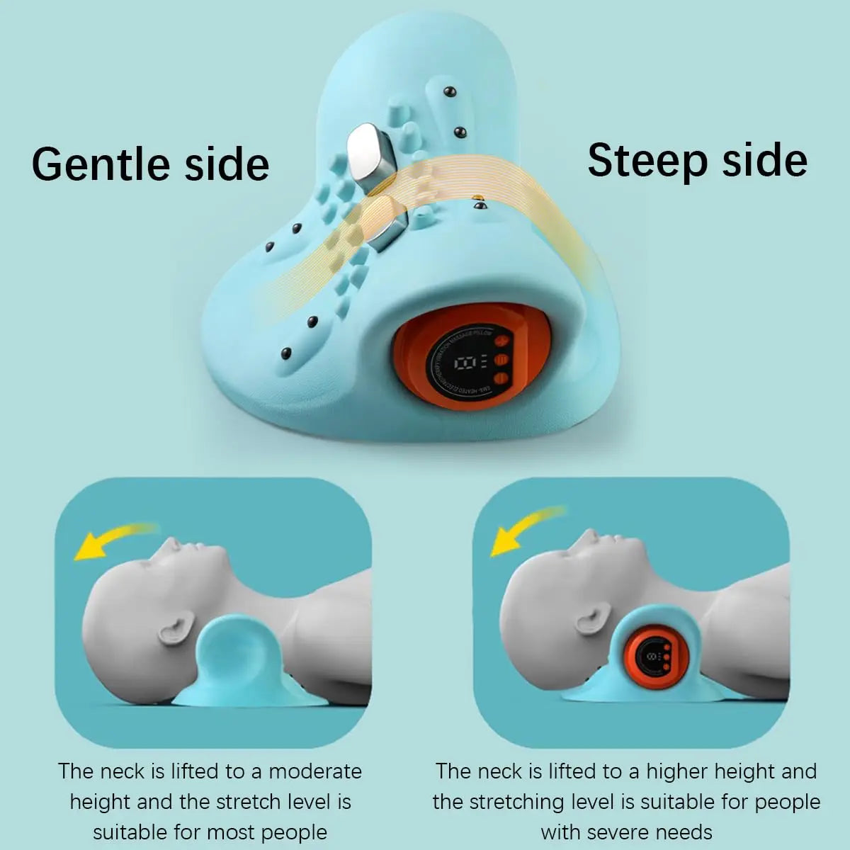 Neck massager, finger pressure  electric pillow back,