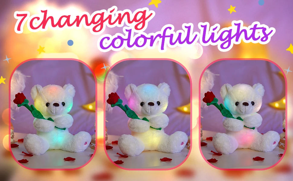 Glow White Teddy Bear  Stuffed  Toy Night