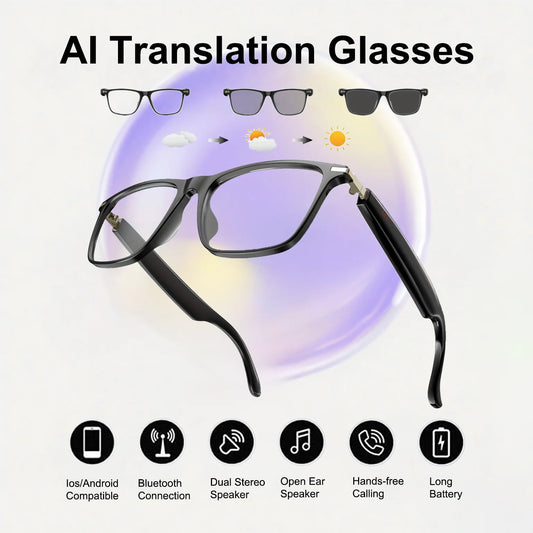 AI Translation Smart Glasses photochromic lenses, languages