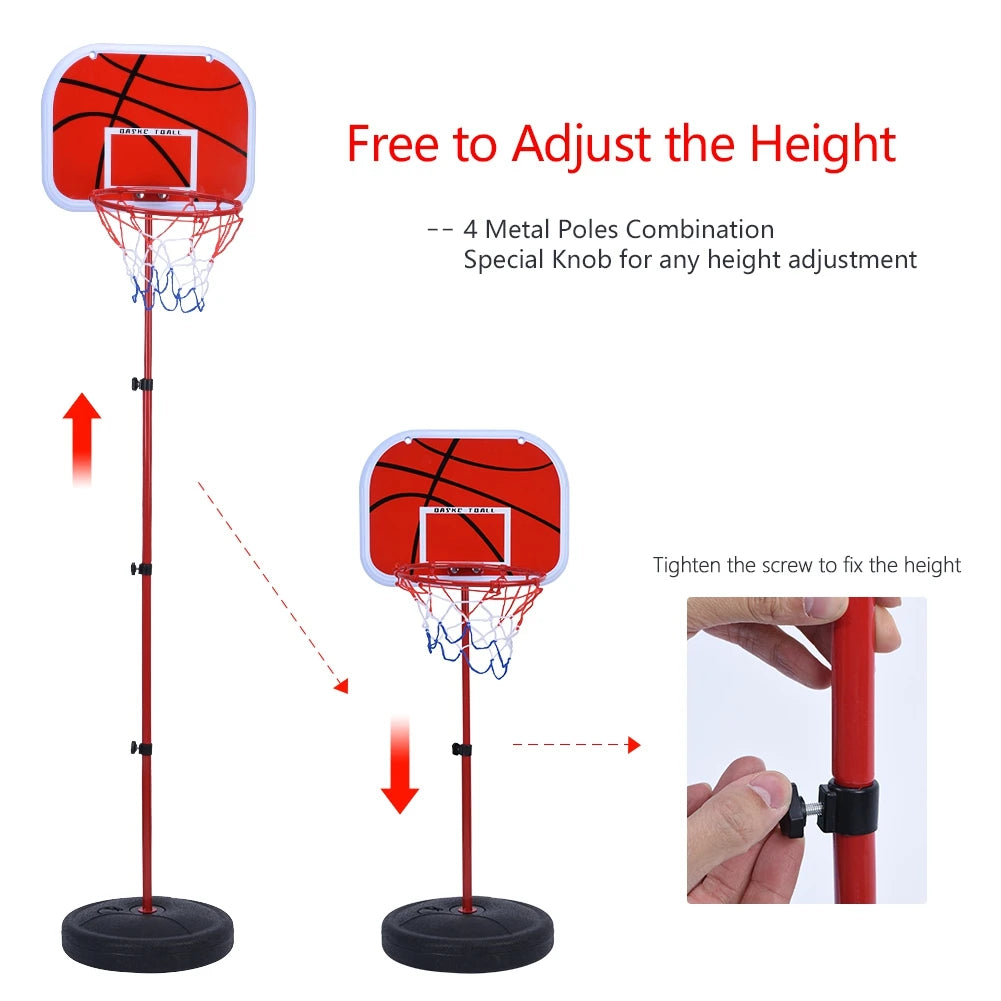 Basketball System Height Adjustable  Hoop Backboard  Children