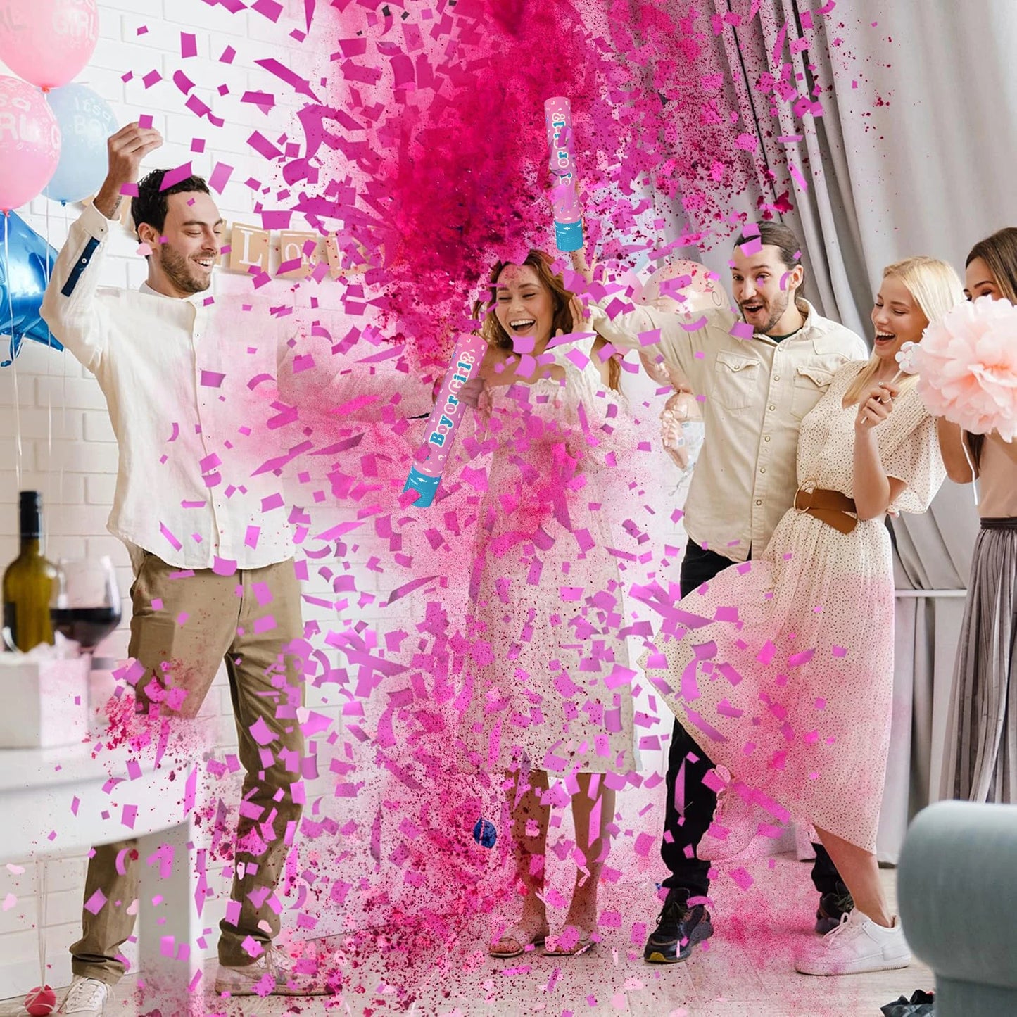 Gender Reveal Confetti Powder Handheld Fireworks  Bombs
